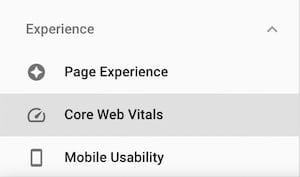 core web vitals menu